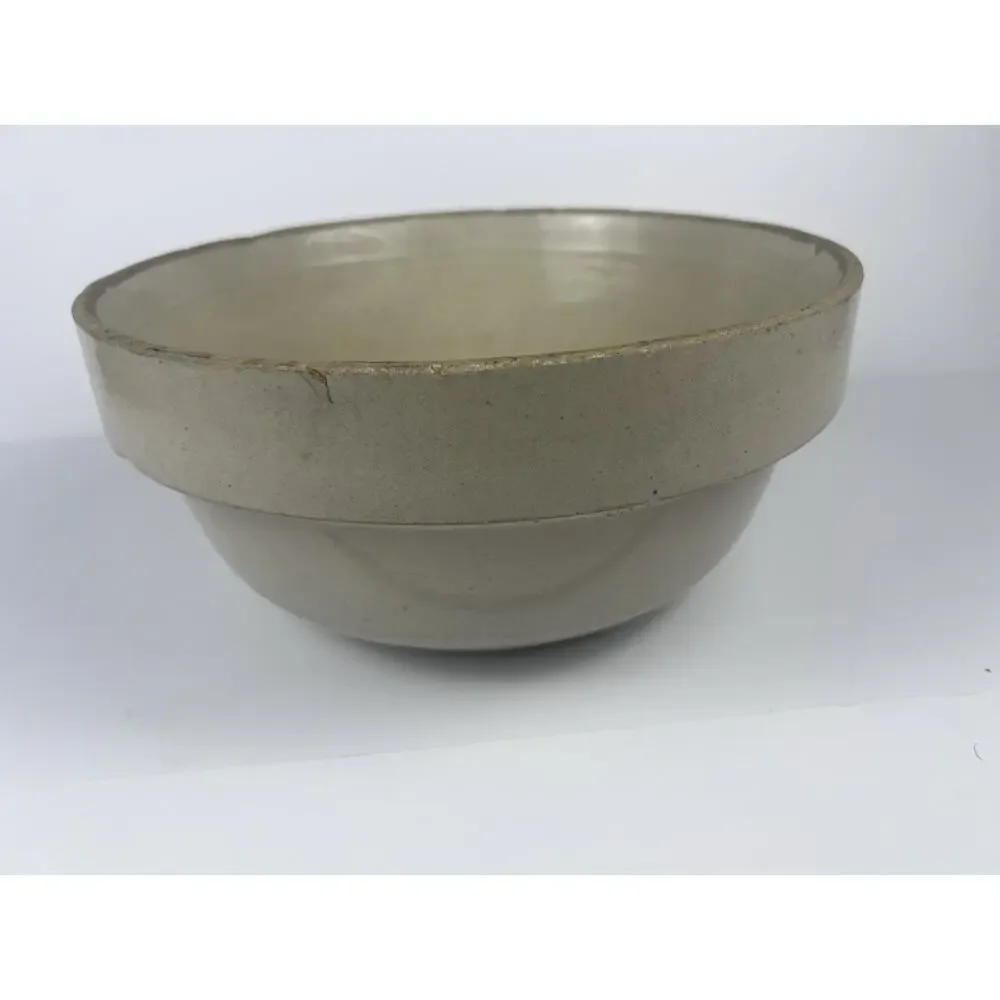 Antique Stoneware Bowl Large 10 1/2” Diameter Dough Bowl Mixing Crock Pot
